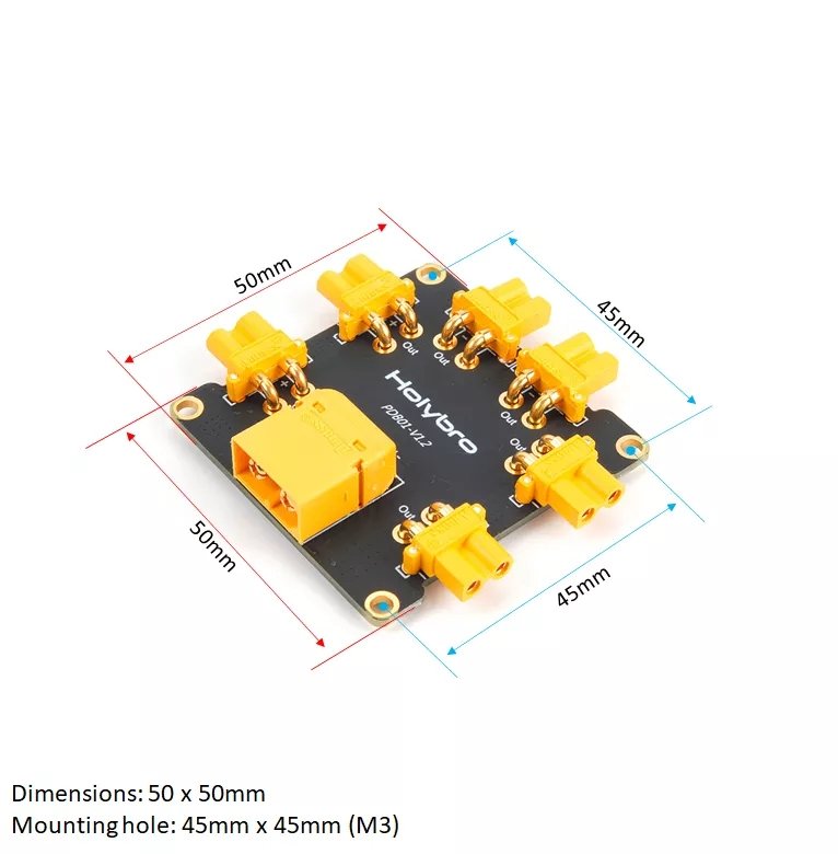 Holybro Power Distribution Board (PDB) XT30 pre-soldered for PM02 PM02D PM03 PM06 PM07 Power Module X500 V2 FPV Drone Parts