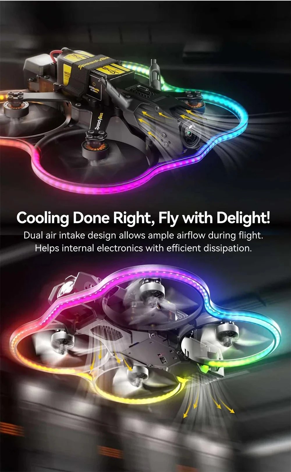 SpeedyBee Bee25 2.5inch HD FPV Drone ELRS 2.4G/PNP/TBS Nano/Aluminum Upgrade Kit For O3/Link/Vista VTX RC FPV Cinewhoop Drone