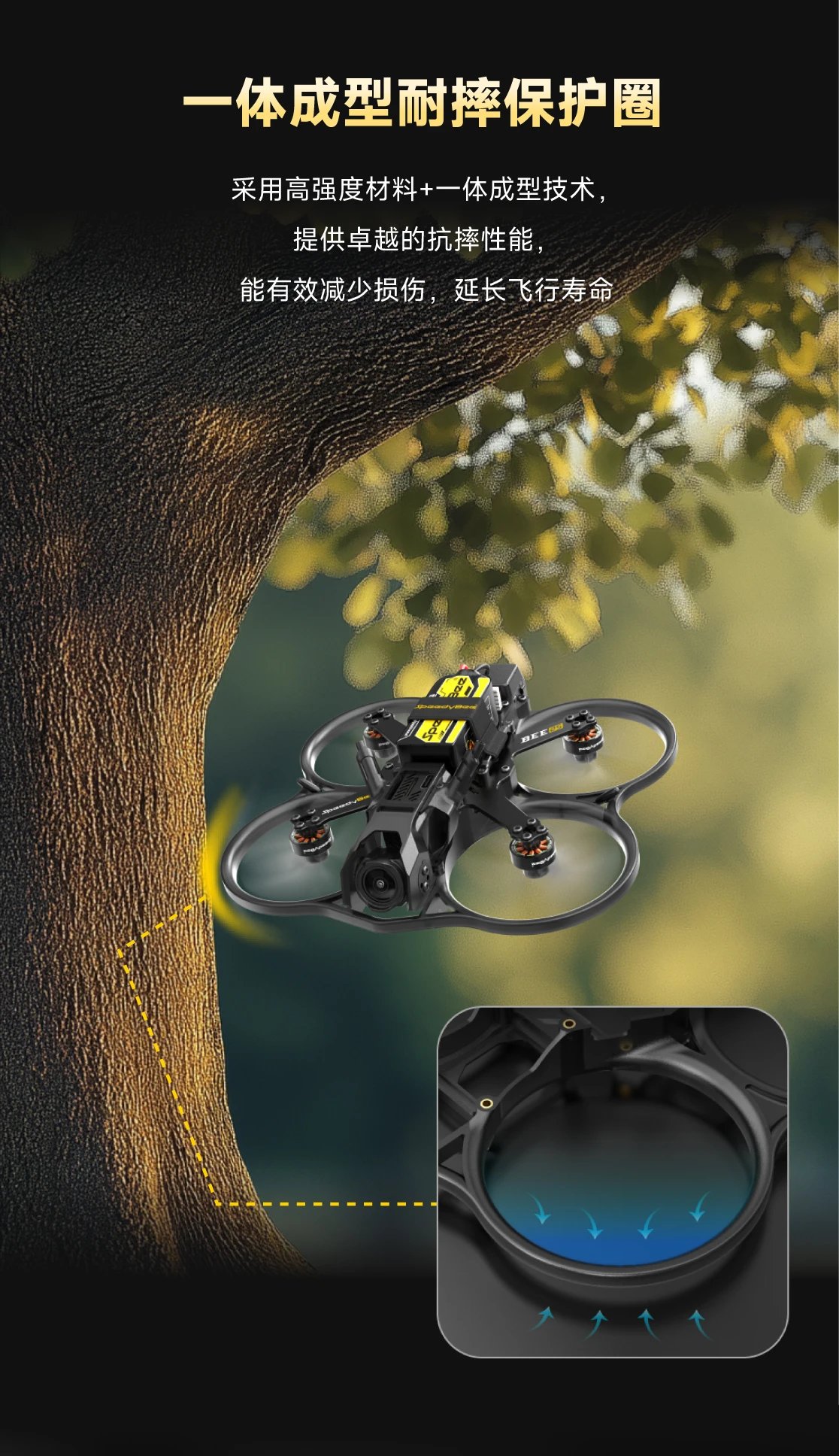 SpeedyBee Bee25 2.5 inch Frame Kit Bluetooth Parameter Duct Whoop RC FPV Racing Drone Parts Suitable for O3 HD VTX25x25mm