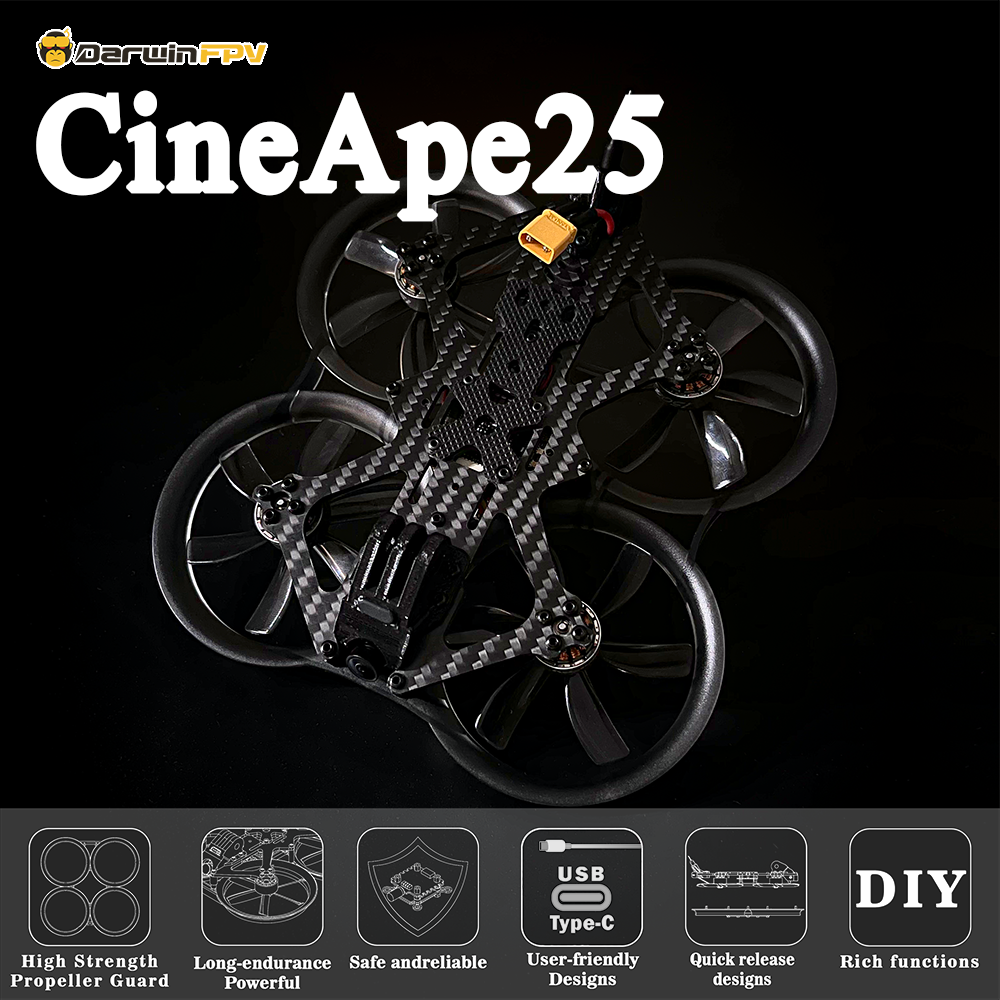 DarwinFPV CineApe 25 FPV Drone Cinematic Whoop Quadcopter