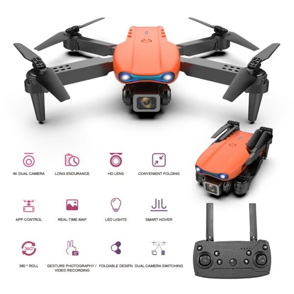 Second image of LSRC E99 PRO Mini RC Drone WiFi FPV 4K 720P HD Dual Camera