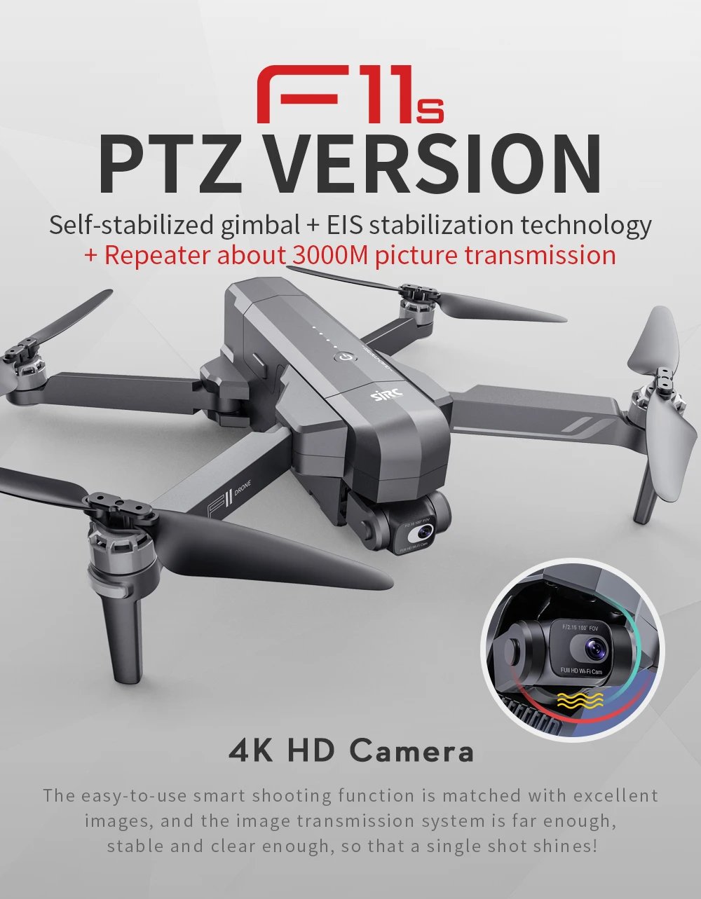 Drone F11 F11S With 4K Pro Camera Profesional 3KM 5G WIFI GPS with EIS 2-axis Anti-Shake Gimbal FPV Brushless Quadcopter RC Dron