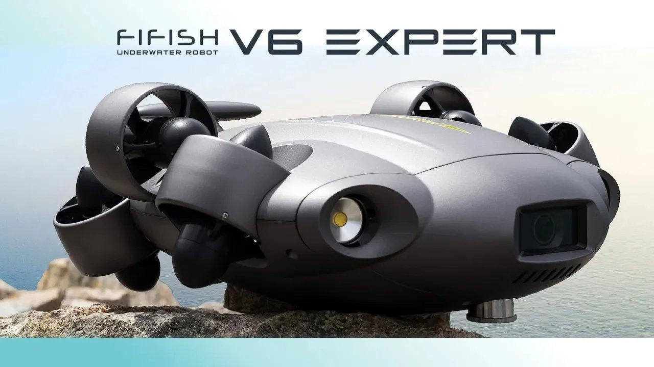 Camolech Fifish V6E Mini Rov Submarine Diving Underwater Drone with 4K Camera 14400mAH 6000 Lumen VR Underwater Robot for Rescue