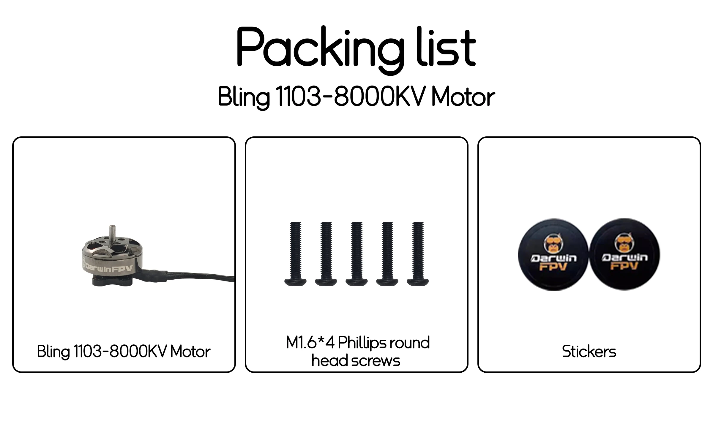 DarwinFPV Bling 1103 8000KV Blushless Motor RC Drone FPV Racing Multirotor Parts Accessories Hot Sale