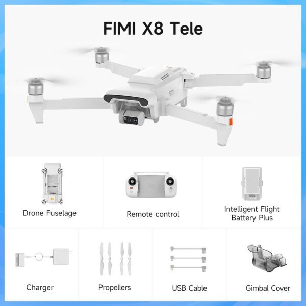 FIMI X8 Tele drone with Wide-Angle and tele Camera 30x Hybrid Zoom 4K 60fps 10KM