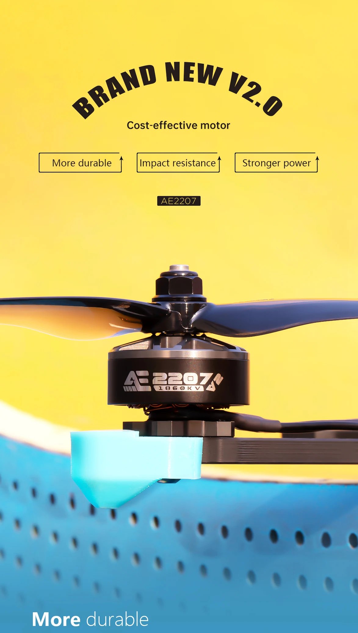 AxisFlying AE2207 V2 1860KV 1960KV 4~6S Lipo Brushless Motor 5mm Shaft Suitable 5inch Propeller Flower Fly Traversing Drone