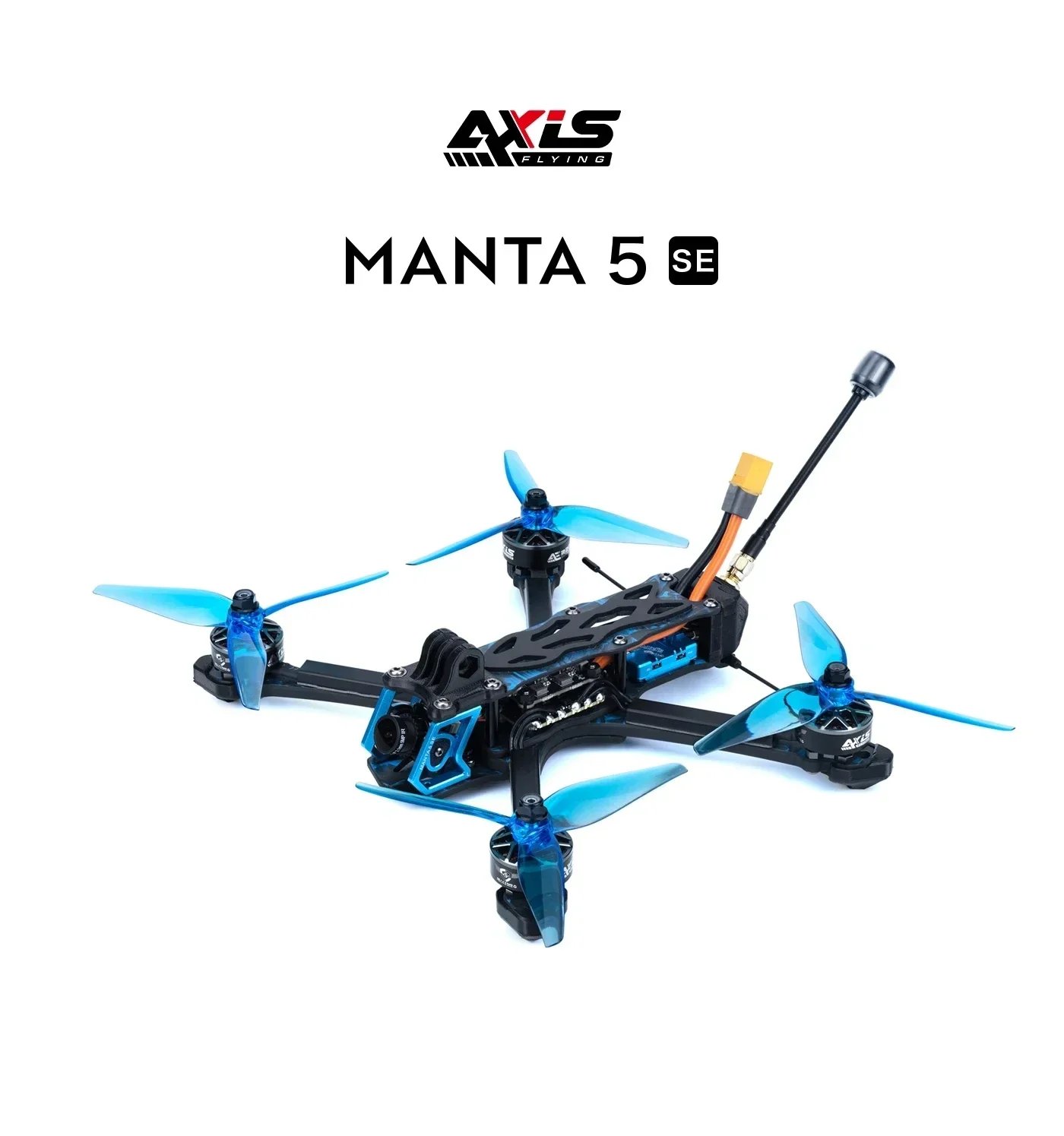 Axisflying Manta 5 SE FPV Drone Kit Squashed-X Frame AE227-1960KV Motor Cinematic Freestyle Drone with GPS -6S