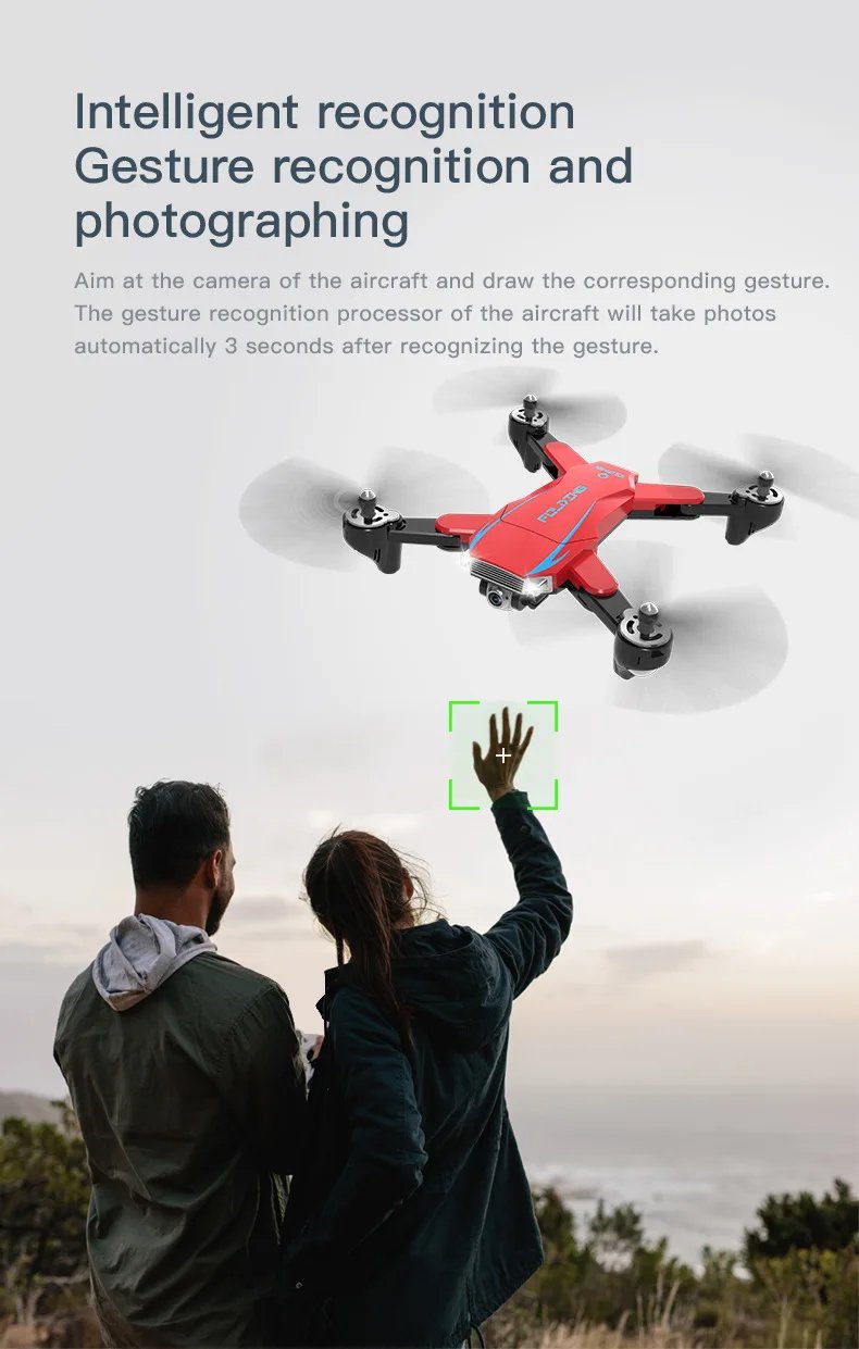 Camoro Mini Drone Wide Angle 8K 4K 5G WiFi FPV Camera Drones Height Holding Mode RC Foldable Quadrotor Dron Toy Gift