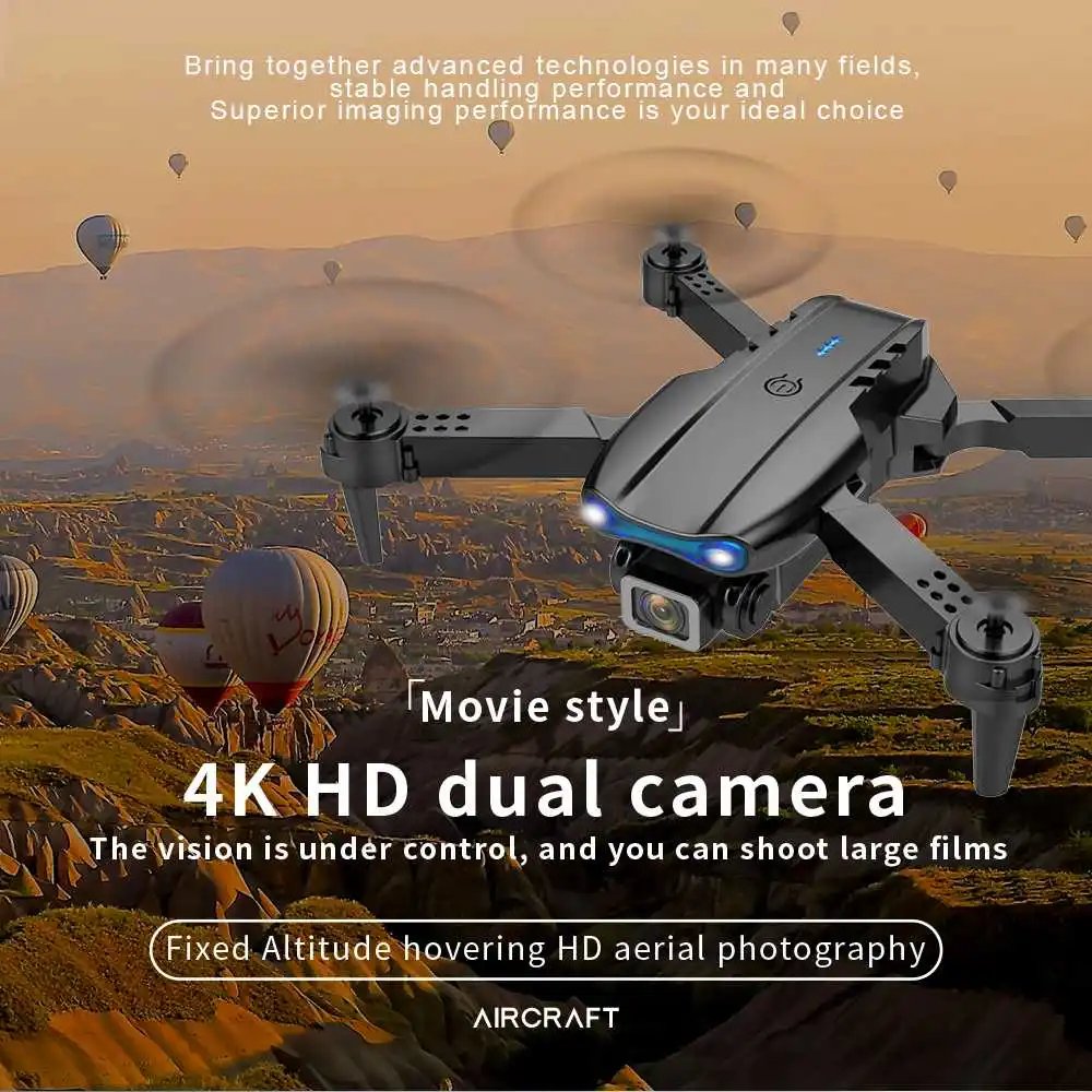 LSRC E99 PRO Mini RC Drone WiFi FPV 4K 720P HD Dual Camera Air Hovering 15mins Flying Foldable RC Drone Quadcopter Toys for Boys